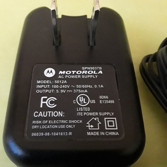 Motorola Cell Phones & Accessories Genuine Motorola Spn537b Ac Power Supply Output 59v 375ma